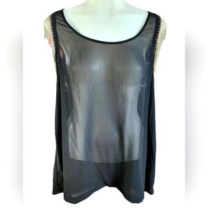Rock&Republic Black Silver Chain Top
